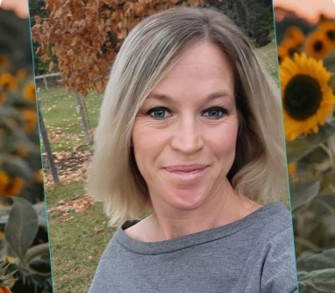 Woman with short hair in park